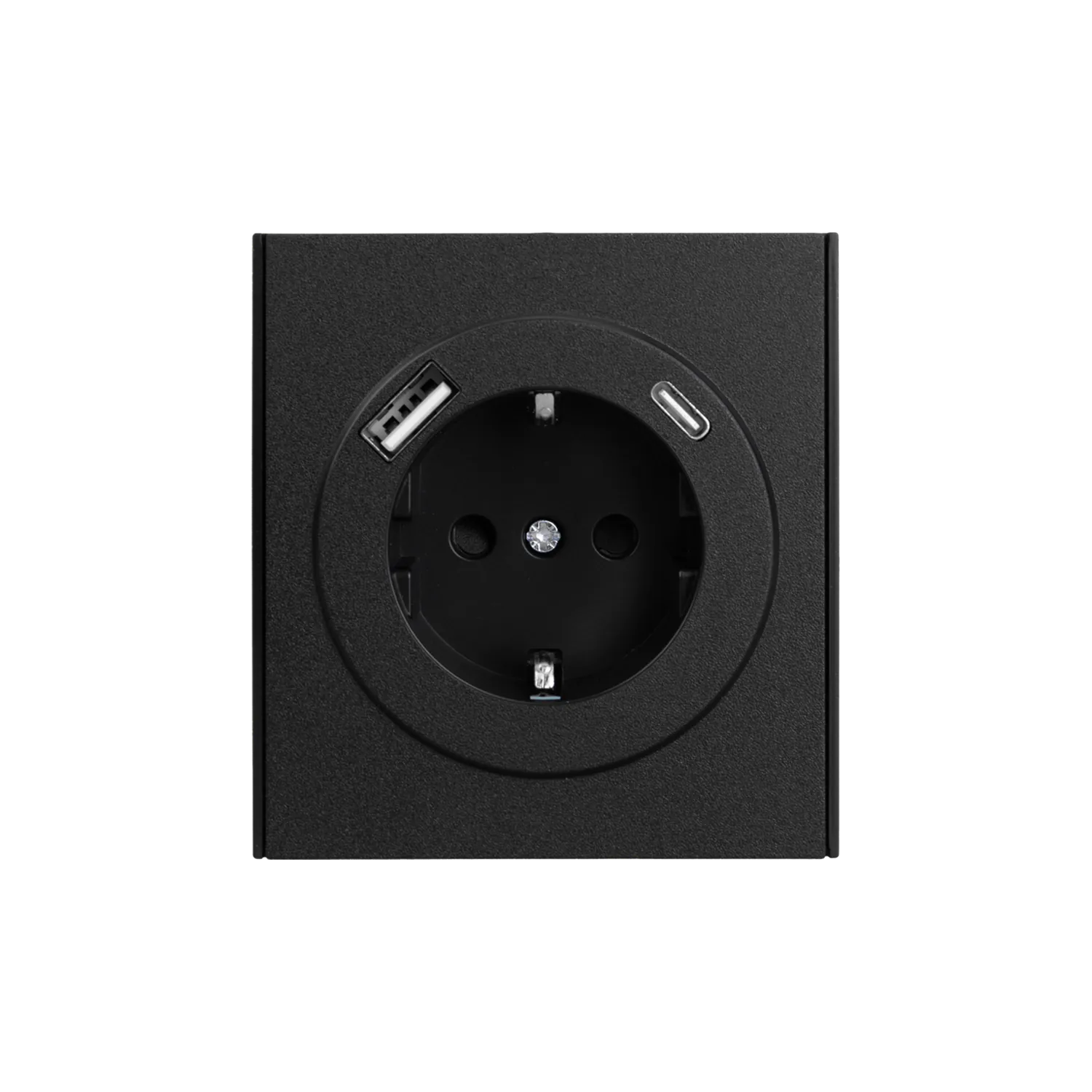 Розетка STRONG 1-ая с/з с/у з/ш 16А с USB A+C быстрой зарядки 5В/3А антрацит KRANZ