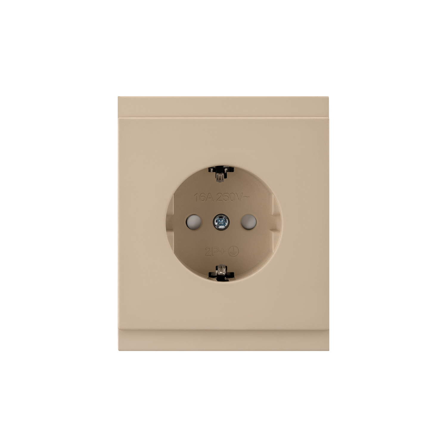 Розетка SETE 1-ая с/з с/у, со шторками 16А кашемир IP20/IP44 KRANZ