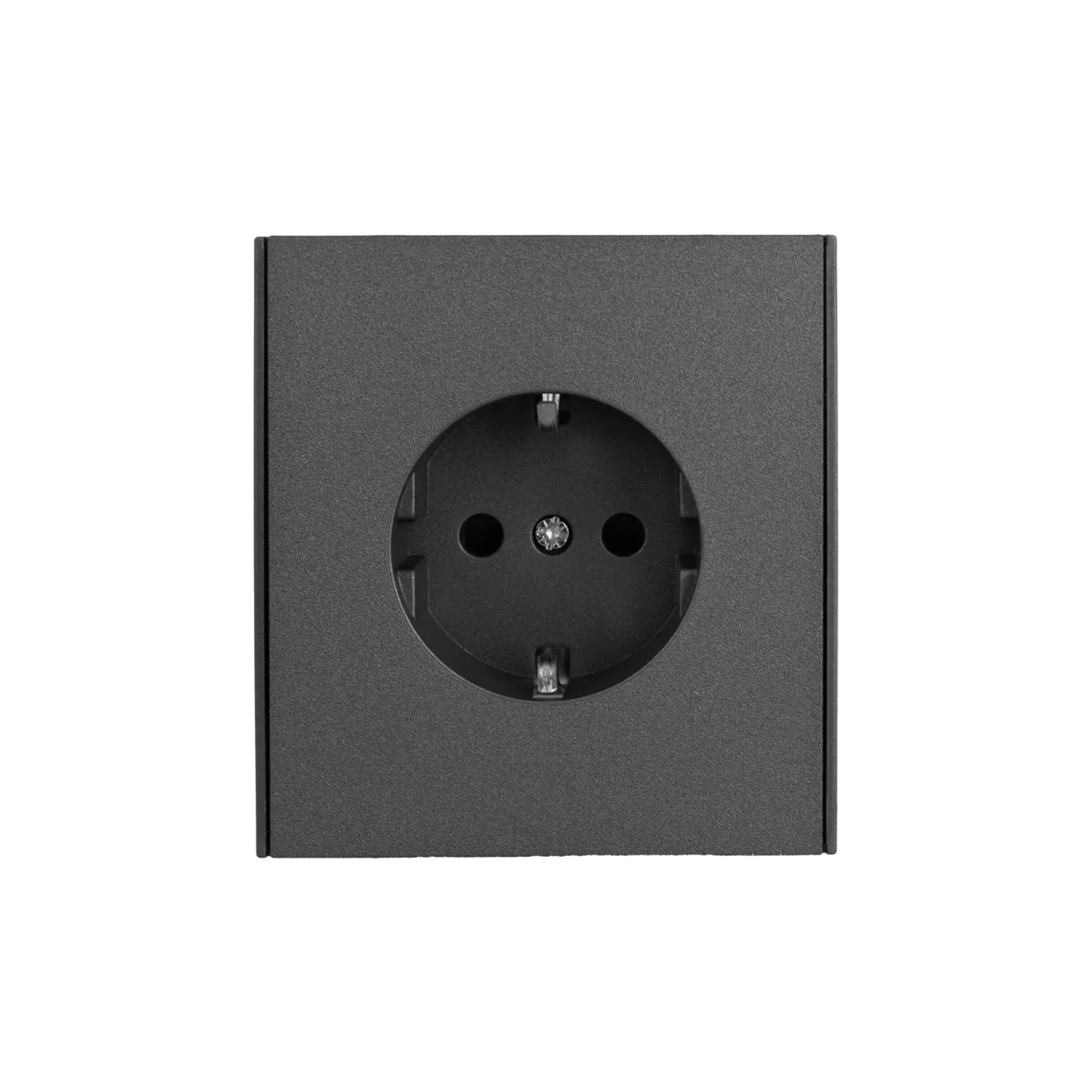 Розетка STRONG 1-ая с/з с/у, со шторками 16А графит KRANZ