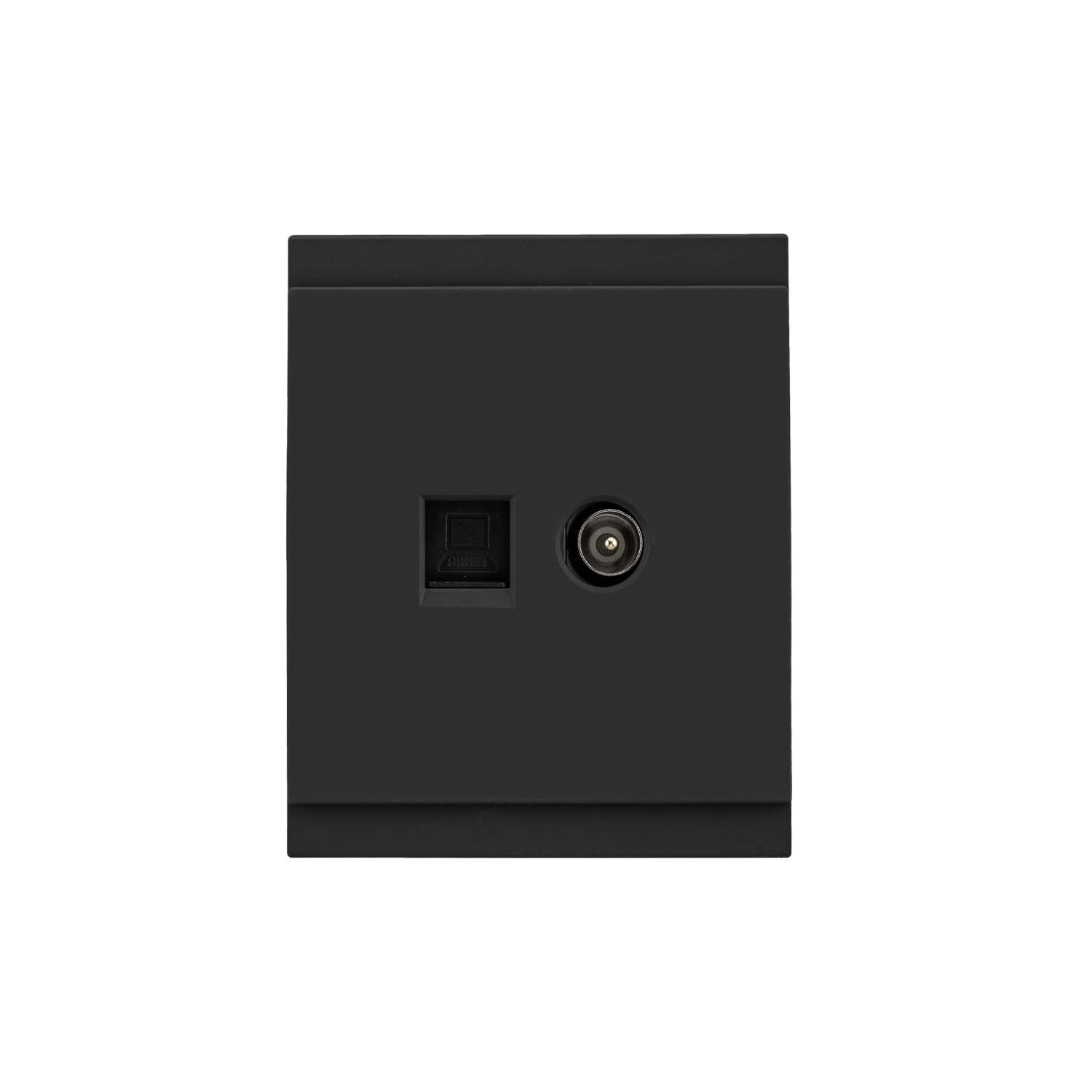 Розетка SETE компьютерная RJ45 кат6 + TV с/у антрацит IP20/IP44 KRANZ