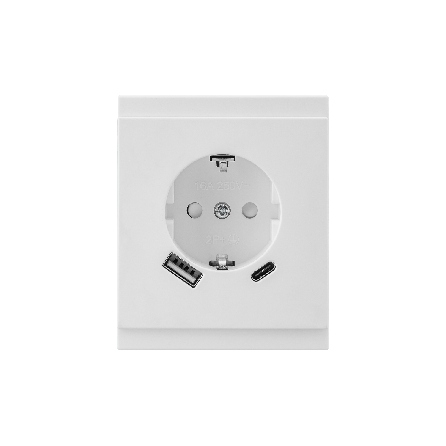 Розетка SETE 1-ая с/з с/у з/ш 16А с USB A+C быстрой зарядки 5В/3А жемчуг IP20/IP44 KRANZ