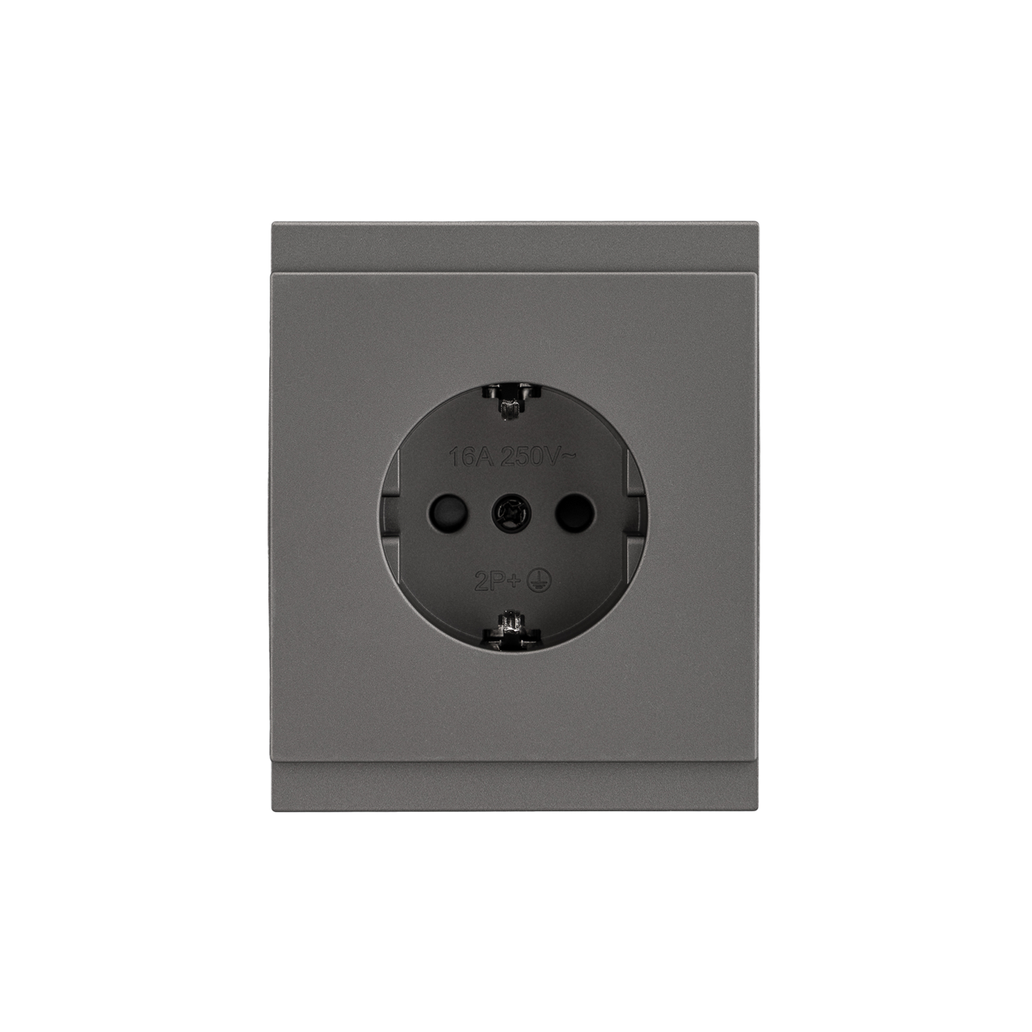 Розетка SETE 1-ая с/з с/у, со шторками 16А графит IP20/IP44 KRANZ