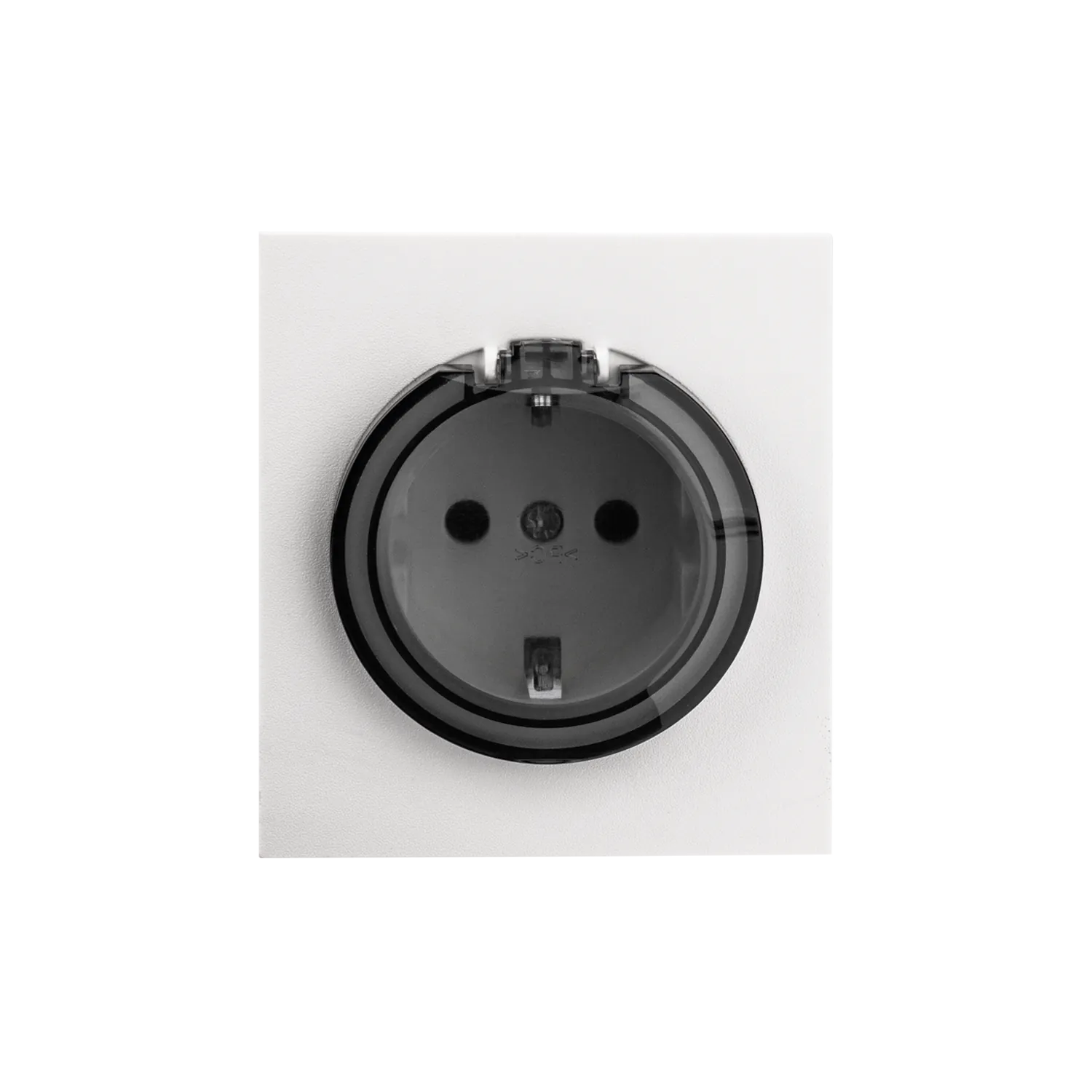 Розетка STRONG 1-ая с/з с/у, со шторками и крышкой 16А жемчуг KRANZ