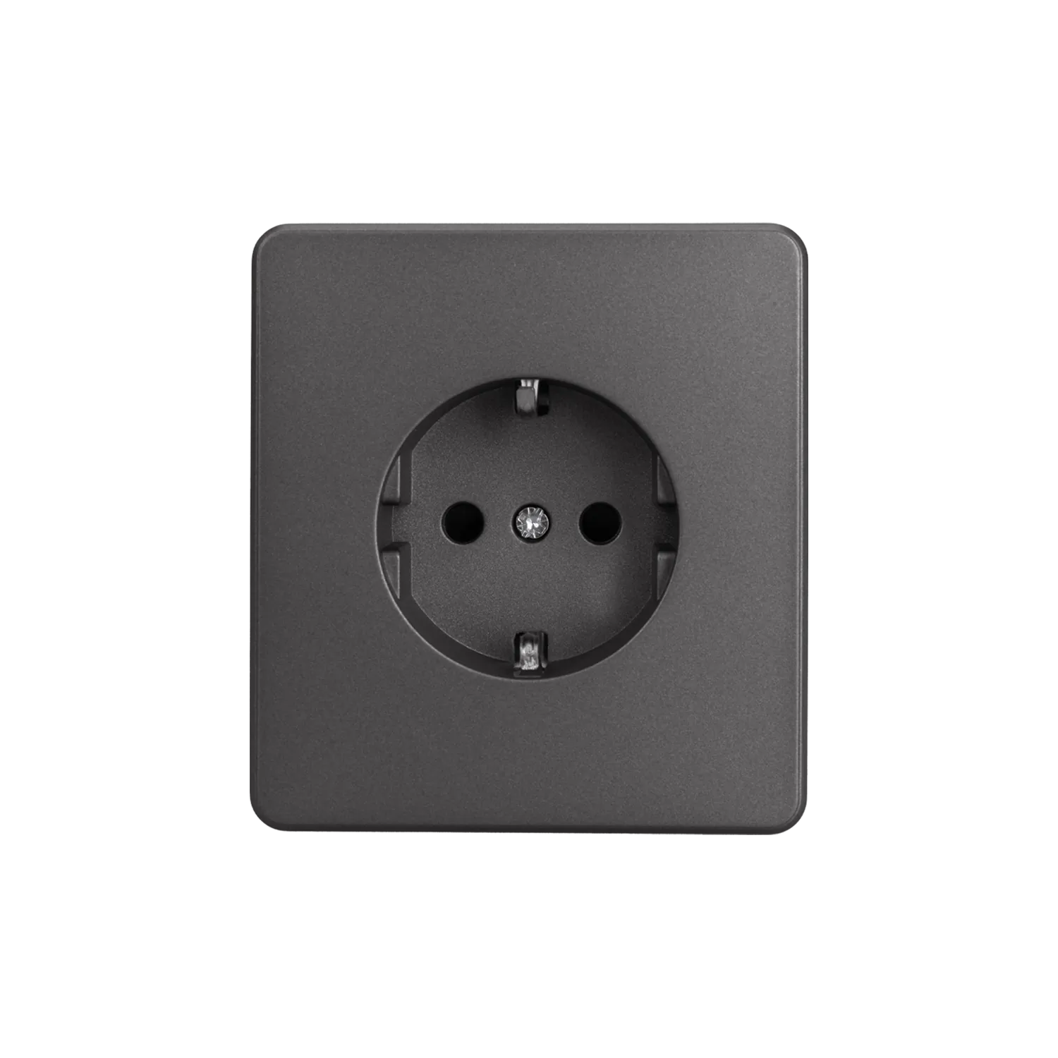 Розетка ROUND 1-ая с/з с/у, со шторками 16А титан KRANZ