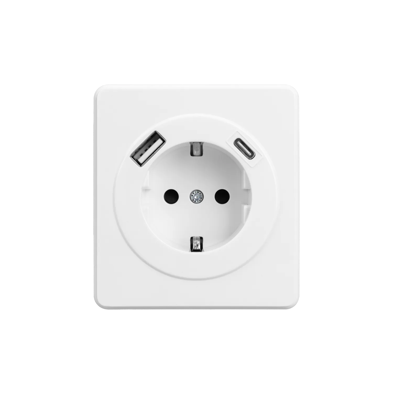 Розетка ROUND 1-ая с/з с/у з/ш 16А с USB A+C быстрой зарядки 5В/3А перламутр KRANZ