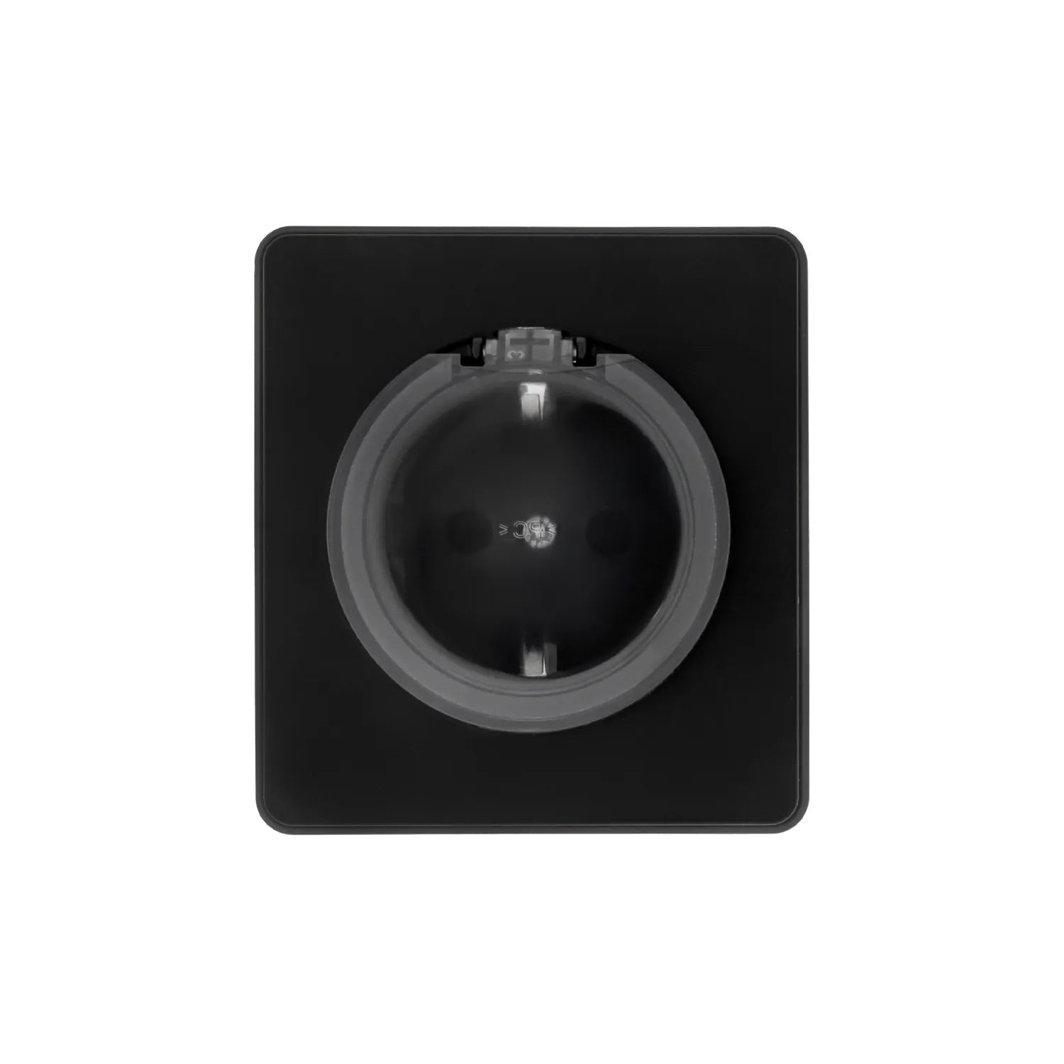 Розетка ROUND 1-ая с/з с/у, со шторками и крышкой 16А оникс KRANZ