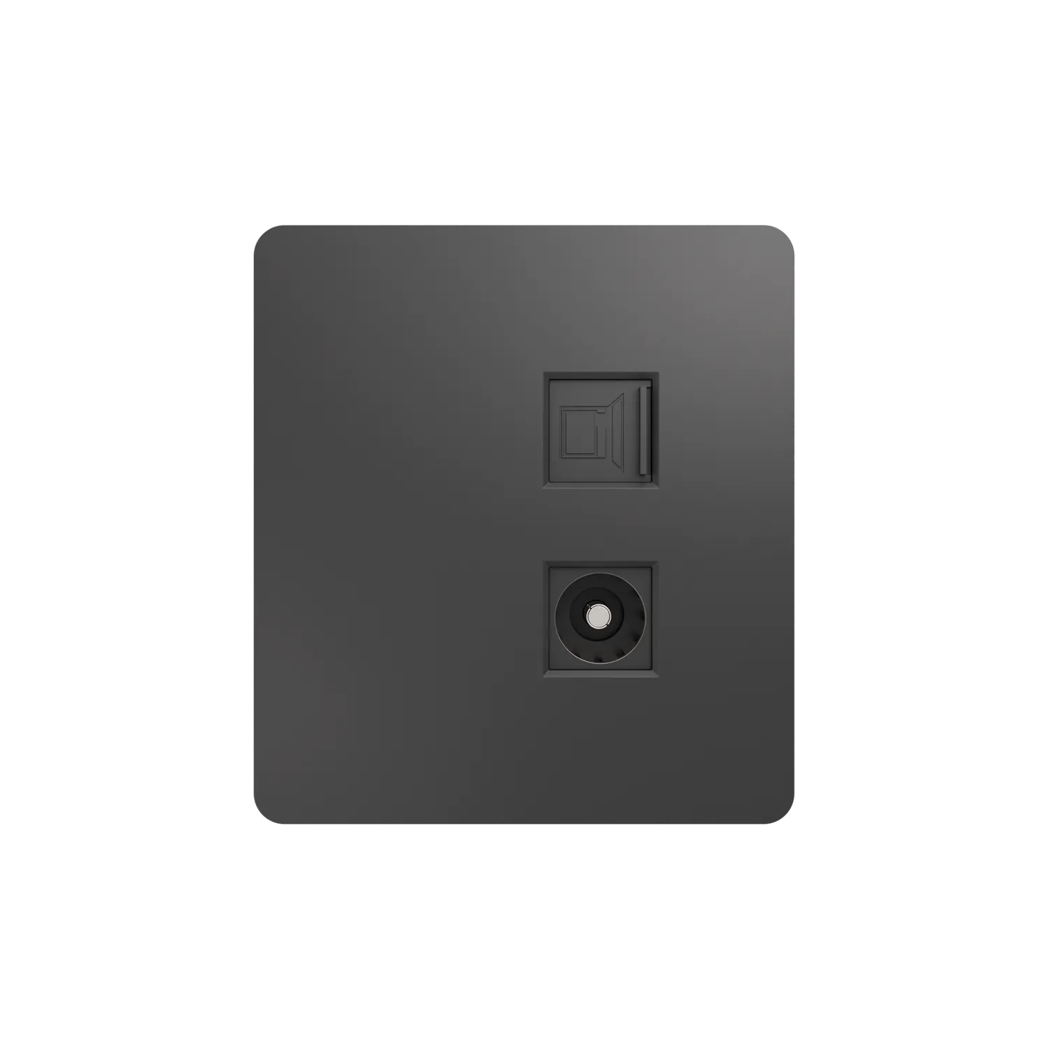 Розетка ROUND компьютерная RJ45 кат6 + TV с/у титан KRANZ